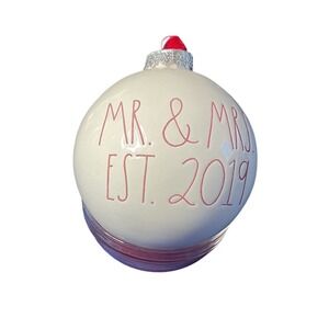 Rae‎ Dunn Mr Mrs Est 2019 Christmas Ornament Wedding Engagement Gift